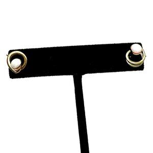 1970s-80s Opal Spiral Earrings—Twisted Coil Design with Iridescent Cabochons EUC